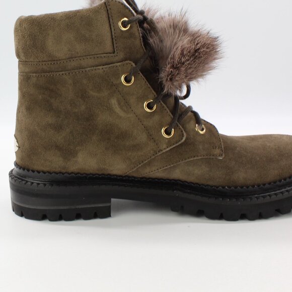 NEW JIMMY CHOO Suede Pom-Pom Booties - Picture 12 of 16